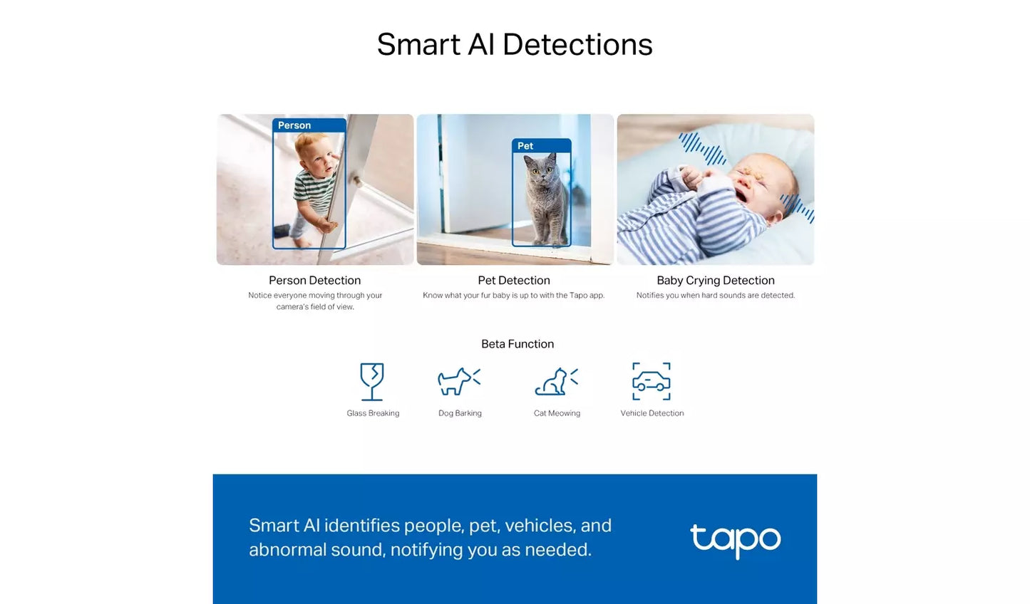 Tapo TC74 3K Pan/Tilt Indoor Security Camera with AI Detection