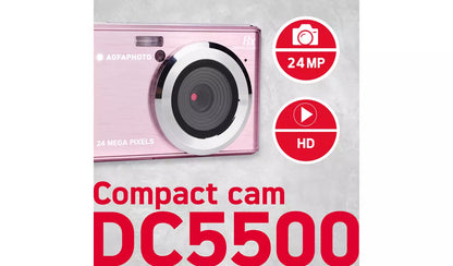 AGFAPHOTO Realishot 24MP Compact Digital Camera – Pink