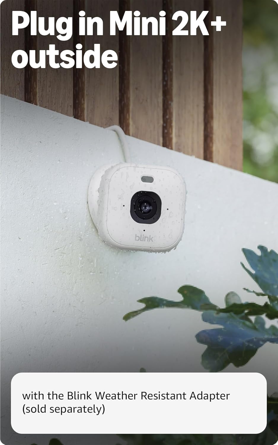 Blink Mini 2K+ camera plugged in and set up in a home entryway