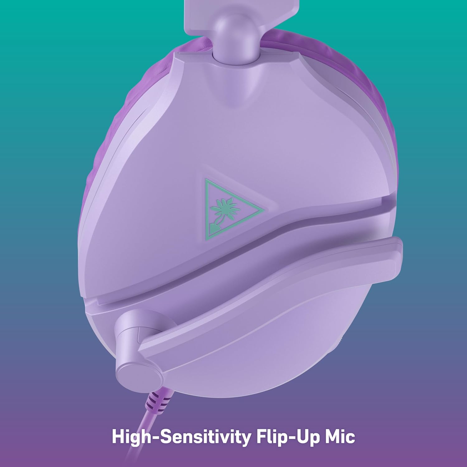 Flip-to-mute microphone on lavender Turtle Beach Recon 70 headset