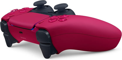 Gamer holding Sony DualSense Cosmic Red PS5 wireless controller