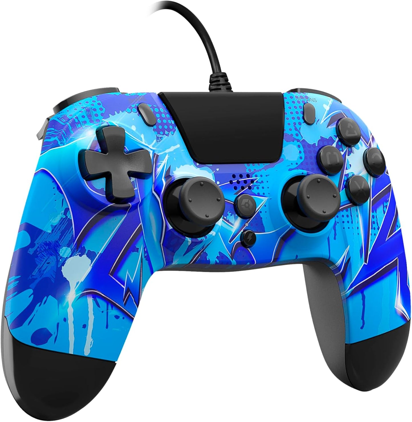 Gioteck VX4 Wireless PS4 gamepad Electric Blue side ergonomic grip