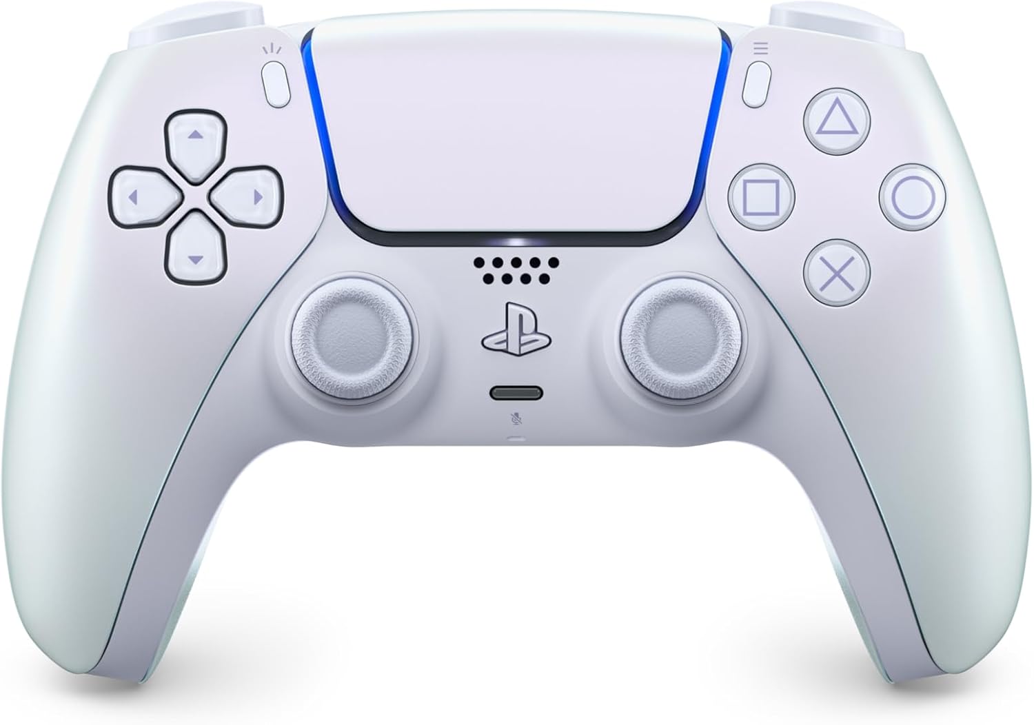 PS5 DualSense Chroma Pearl iridescent finish angled view