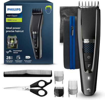 Philips HC5610/15 Series 5000 hair clipper with comb attachments front view