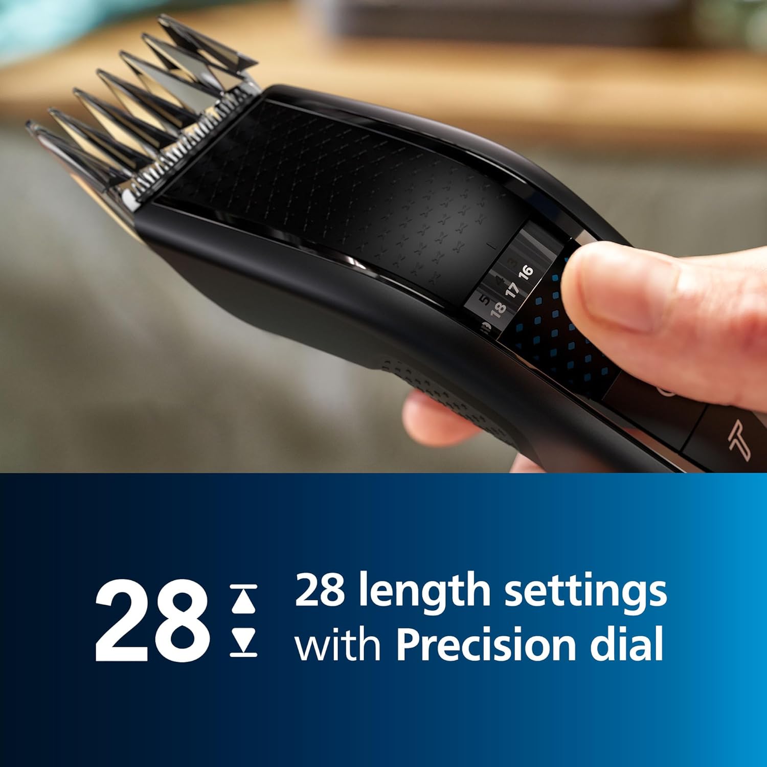 Philips Series 5000 HC5610 hair clipper ergonomic grip side view