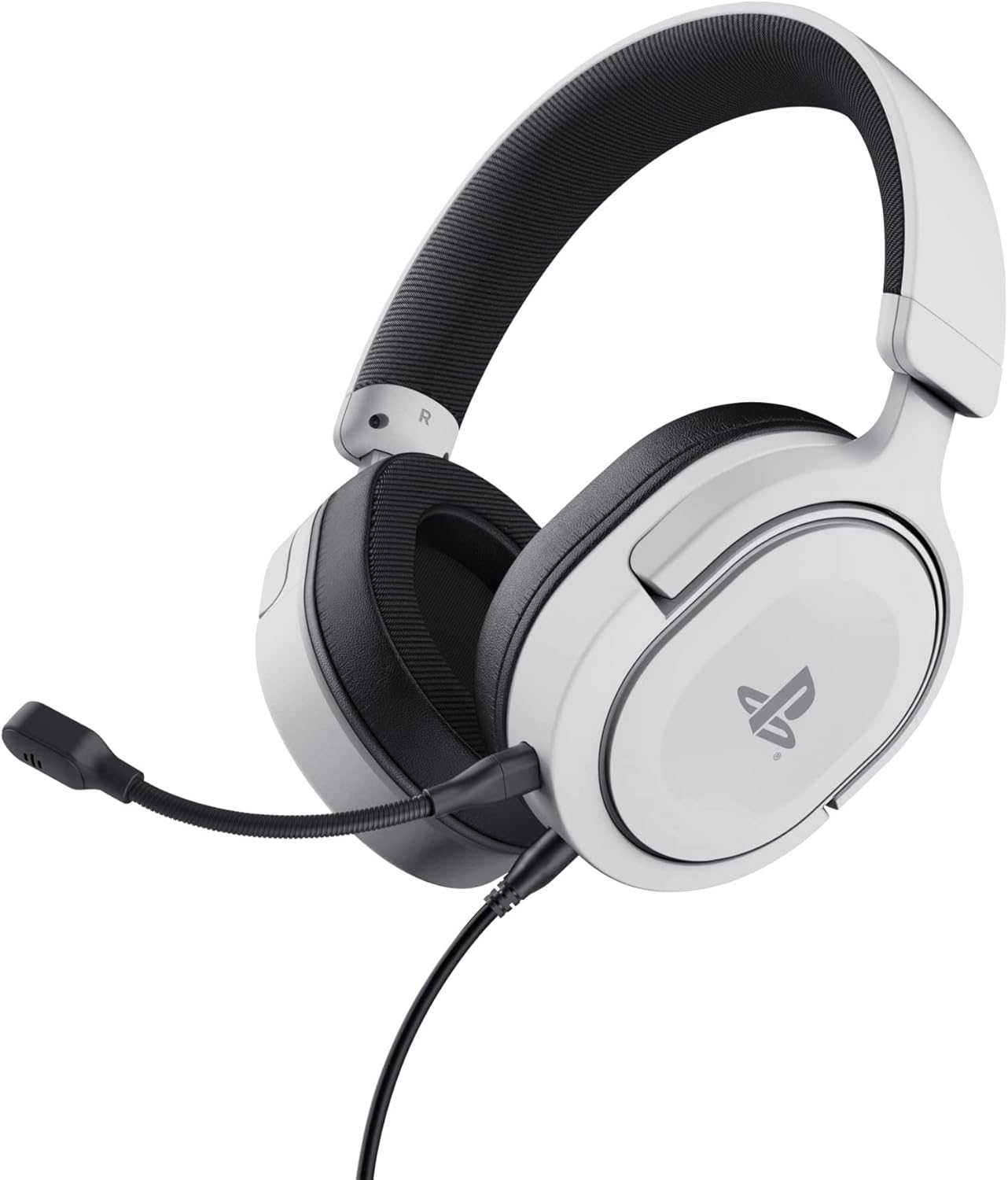 Trust GXT 498W Forta white PS5 gaming headset front view