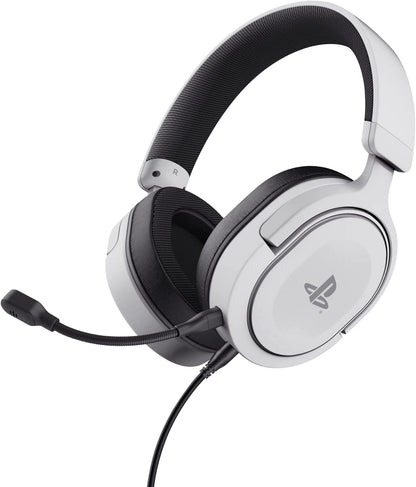 Trust GXT 498W Forta white PS5 gaming headset front view