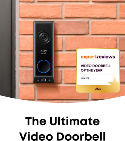 Video doorbell mounted beside a front door for home security