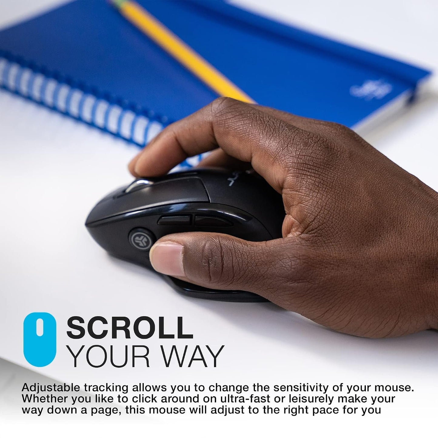 JLab JBuds Wireless Ergonomic Mouse – Multi-Device & Silent
