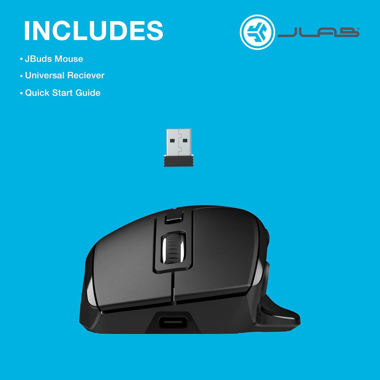 JLab JBuds Wireless Ergonomic Mouse – Multi-Device & Silent
