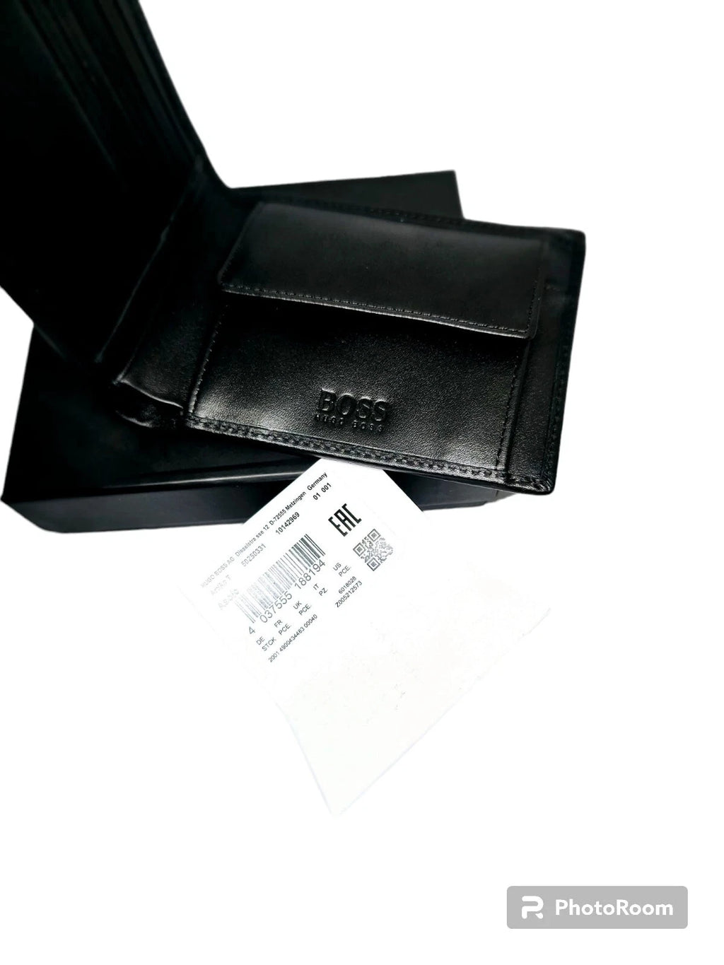 Hugo Boss Asolo Black Leather Bifold Wallet Credit Card Holder Mens Gift Box