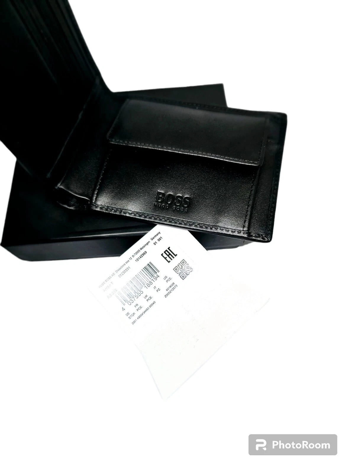 Hugo Boss Asolo Black Leather Bifold Wallet Credit Card Holder Mens Gift Box